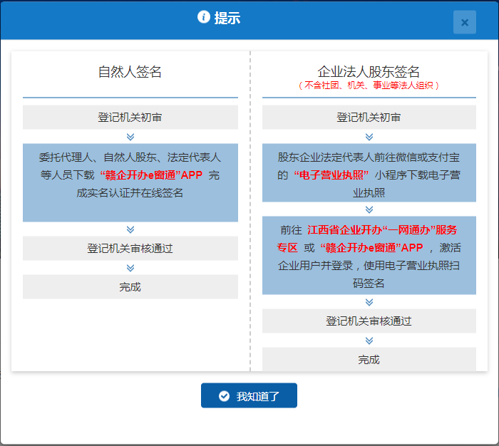 江西省企業登記網絡服務平臺自然人簽字